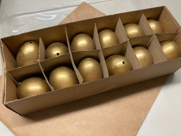 Hühner Ei gold, 12 Stück